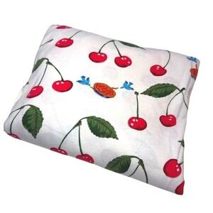 Nick & Nora Cherry Pie ONE Twin Flat Sheet Jersey 100% Cotton Bright 2006 Retro